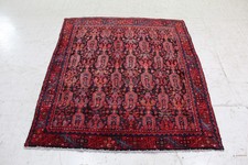 Handmade Wool Rug Black 154x137cm Hand Knotted Traditional Oriental Carpet