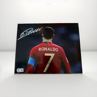 Signed Cristiano Ronaldo #7 Photo Portugal Football Beckett witness COA