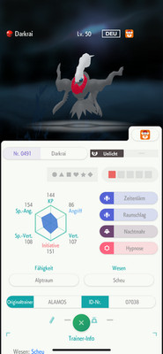  Pokemon Darkrai  Event  2008 Deutsch - Pokémon Home - Diamant / Perl 