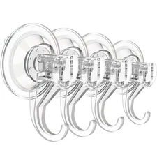 Suction Cup Hooks for Shower, Large Clear Heavy Duty Suction Cup Hooks, Wreat...