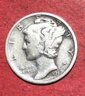 1919D US Mercury SILVER Dime! "DENVER" Mint! Lower Mintage! VF! Old US Coin!