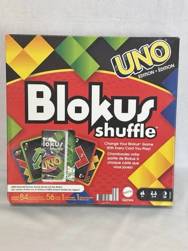 Mattel Games Blokus Shuffle UNO Edition Strategy Board Game Family Game