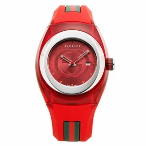 Montre unisexe Gucci SYNC YA137303 inutilisée 40 mm cadran rouge quartz