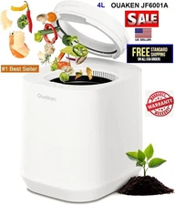 Ouaken 4L Electric Composter for Kitchen Smart Countertop Compost Bin Odorless