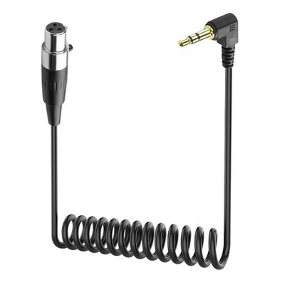 Mini XLR to 3.5mm Jack Cable, 90° Angle Microphone Adapter, 1.64ft Coiled Cable