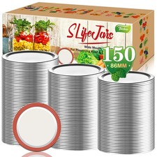 SLifeJars Canning Lids Wide Mouth 150Pcs Mason Jar Lids for Canning Split-Typ...