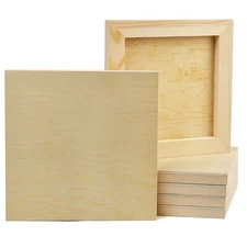 6 Pack Wood Panels, 8 x 8 Inch, Wood Canvas Boards for Painting, DIY Art Craf...
