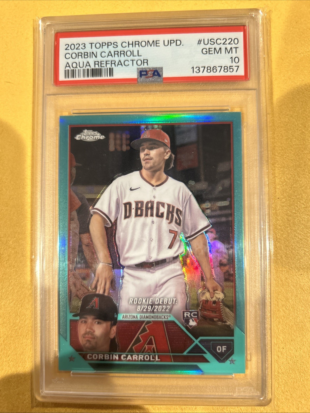 2023 Topps Chrome Update - Rookie Debut Corbin Carroll Aqua Refractor /199 (RC)