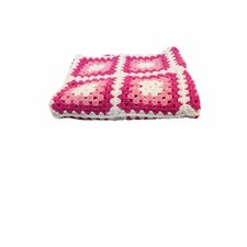 Hand Crafted Crochet Granny Square Afghan Throw Baby Blanket Retro Cottagecore