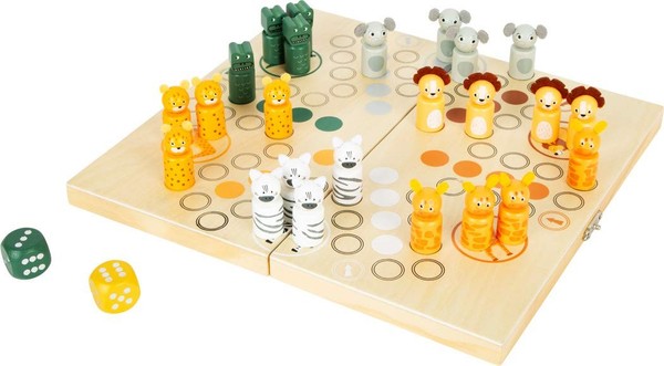 "Small Foot Ludo \"Safari\" Aus Holz, FüR 6 Spieler, Mit Tiermotiven, K (Us Import)"-image