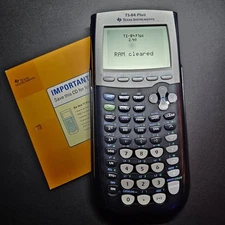 Texas Instruments TI-84 Plus Graphing Calculator Tested Working w/ Cover CD ROM 