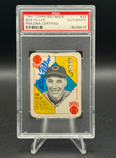 1951 Topps Red Back Bob Feller #22 PSA/DNA Certified Authentic Autograph