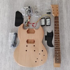 DIY Electric Guitar Kit SG Mahogany Body with Rosewood Fingerboard No-Soldering