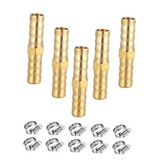 Brass Hose Barb Fitting Metals Splicer Mender, 1/2" Barb Hose Union 1/2 Inch 5