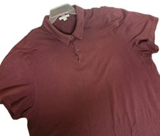 James Perse 3 Polo Shirt Mens L Maroon Light Weight Soft Casual Urban USA Made