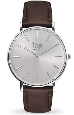 Ice-Watch ICE 016228 CITY classic silver Medium slim Uhr Lederband braun NEU K10 - Bild 1 von 3