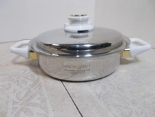 Health Craft 1-1/4qt. Pan w/Lid White Handle 5ply Surgical Stainless Steel