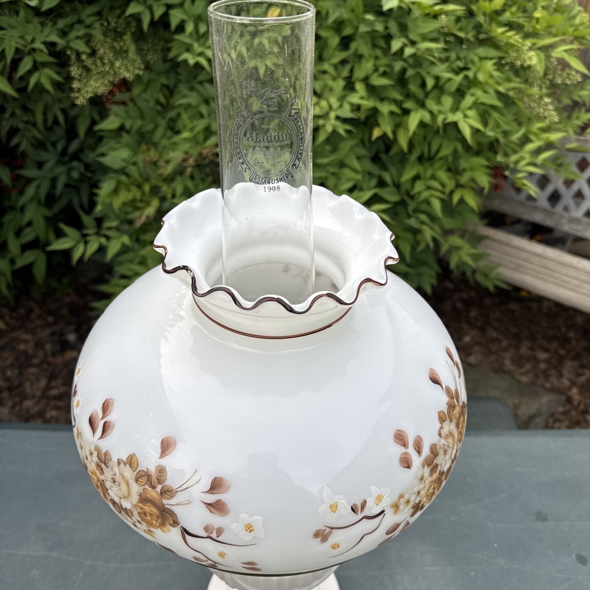 Vintage Aladdin Tall Lincoln Drape Alacite Oil Lamp Model B