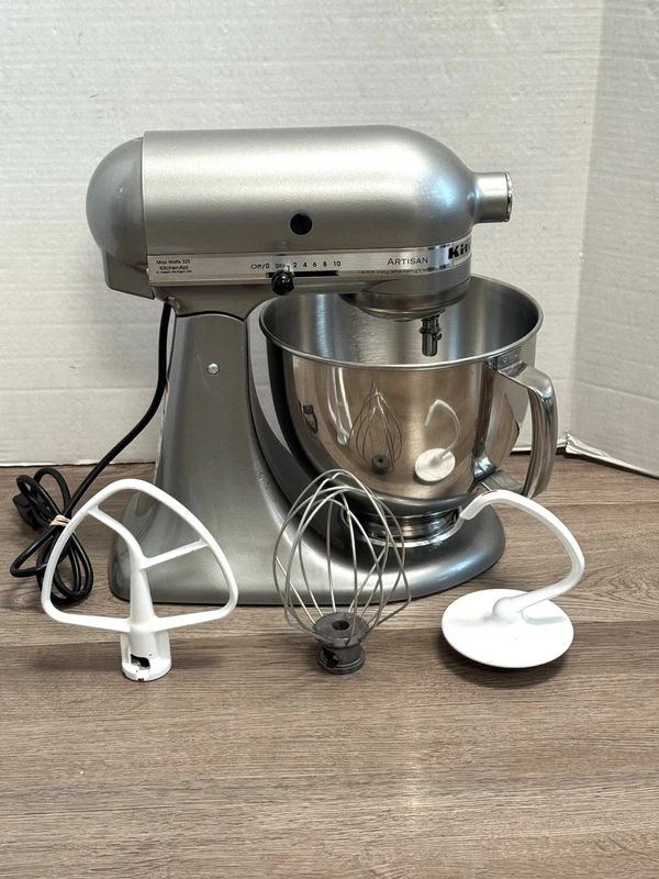used KitchenAid Artisan 5-quart tilt-head in silver