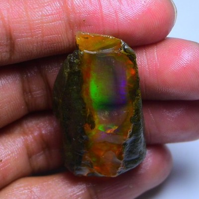 Ethiopian Oil Opal Specimen  41.80  cts Natural Rough Gemstone - Fire Opal Roug