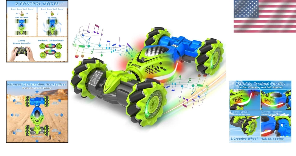 2.4GHz Remote Control Stunt Car with Lights - Image 2 of 4