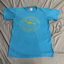 Vintage 80s Mokapu Elementary School Hawaii Blue T Shirt Size Small Made In USA