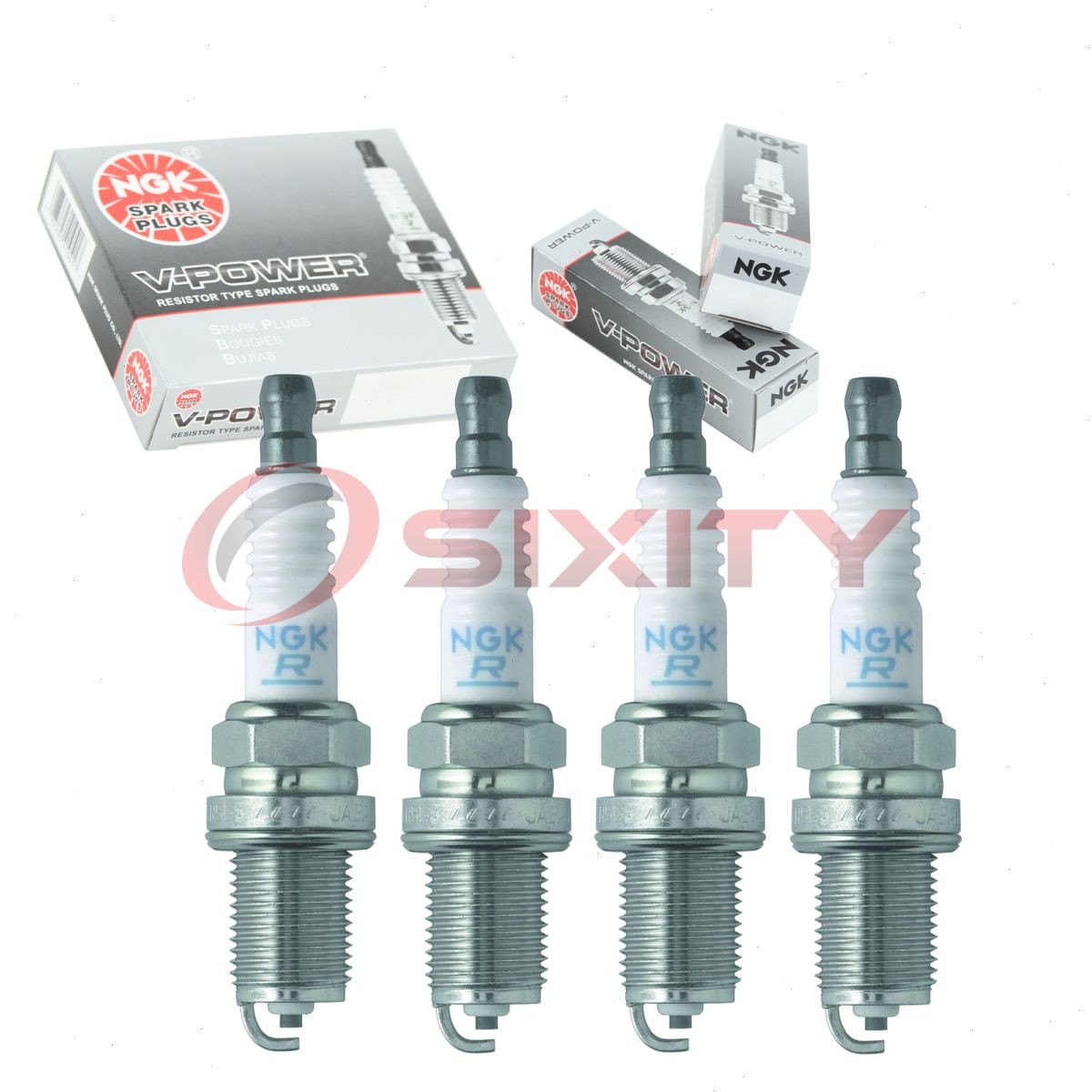 4 pcs NGK V-Power Spark Plugs for 1986-1990 Saab 9000 2.0L  2.0L L4 - Engine oj