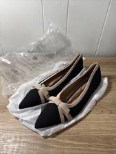 Women s ballet flat pointed toe slip on mesh shoe Brown And Black New Sz 38 CC