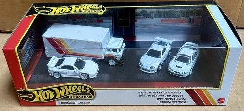 Hot Wheels 2026 Premium Diorama Toyota TRD 90's Garage Set Supra, Celica GT, MR2
