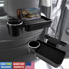 Car Back Seat Organizer Storage Tray Table Cup Holder Phone Mount Universal