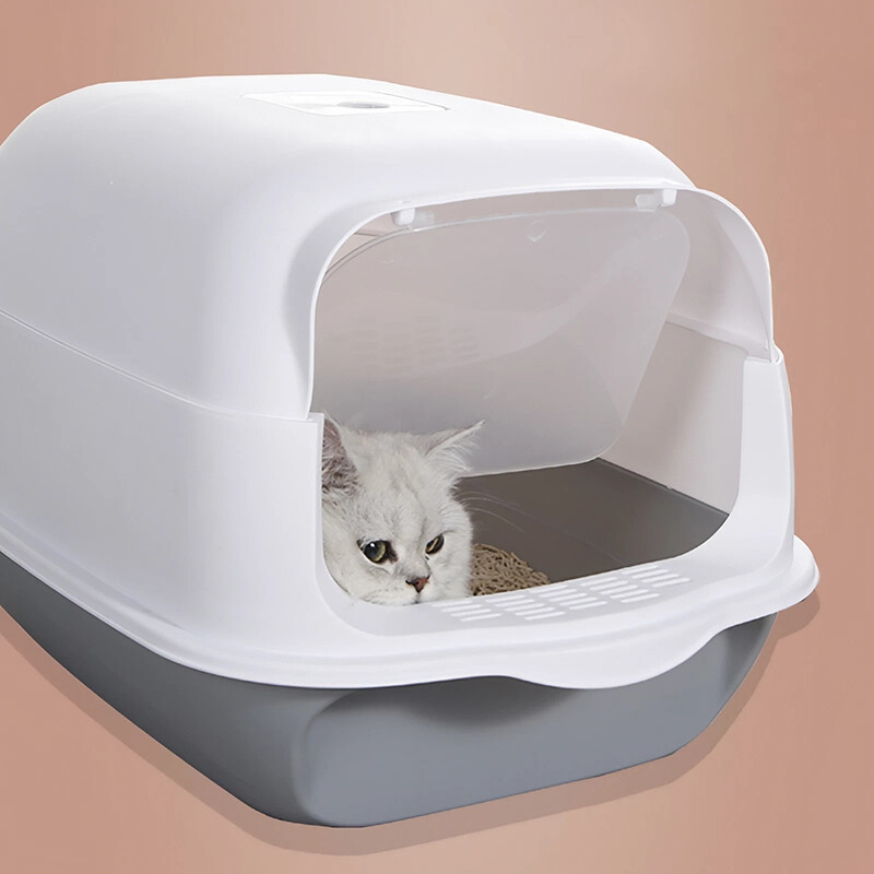 Paws & Claws Cat Litter Box Kit with Scoop Tray Door and Toilet Pad