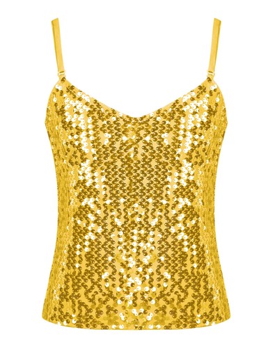 Girls Shiny Metallic Dance Performance Crop Tops Camisole Tank Tops Cheer Jazz - Picture 87 of 126