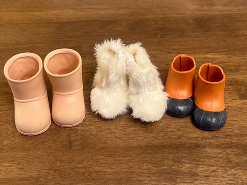 18" Doll Shoe Lot of 3 Pairs for American Girl, Battat, OG Dolls Boots Rainboots