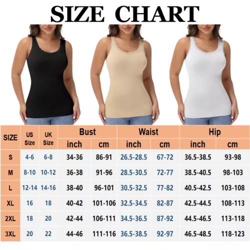 Damen Spitze Ausschnitt Kompressionsweste Tank Shapewear Bauch Kontrolle Body Shaper - Bild 2 von 17