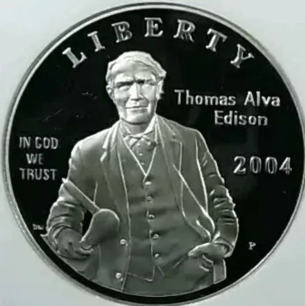 2004 THOMAS EDISON Silver Dollar NGC PF70💥FLAWLESS QUALITY💥 - Image 3 of 4