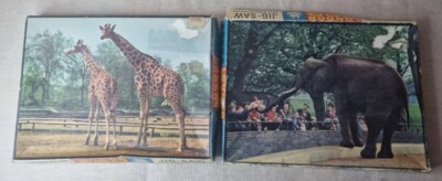 Vintage London Zoo Elefant Giraffe Puzzle komplett Souvenir Waddington 