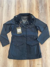 Filson Mooncroft Waxed Cotton Canvas Jacket Smoke Black Women's Small S Coat