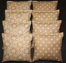 CORNHOLE BEAN BAGS Gold Floral  Dots ACA Regulation Outdoor Beach Wedding Game