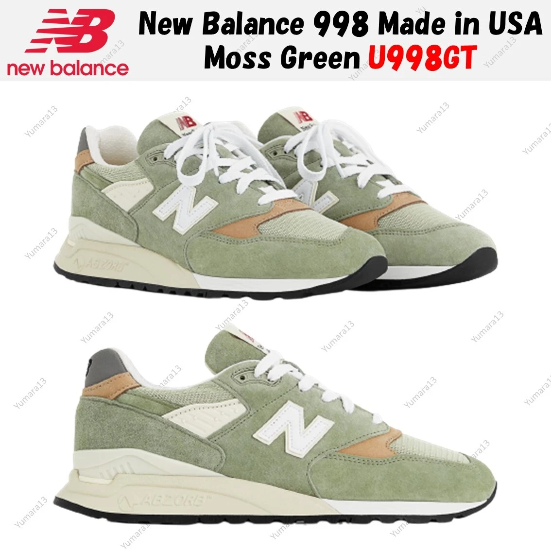 New Balance 998 Made in USA Moss Green U998GT Men