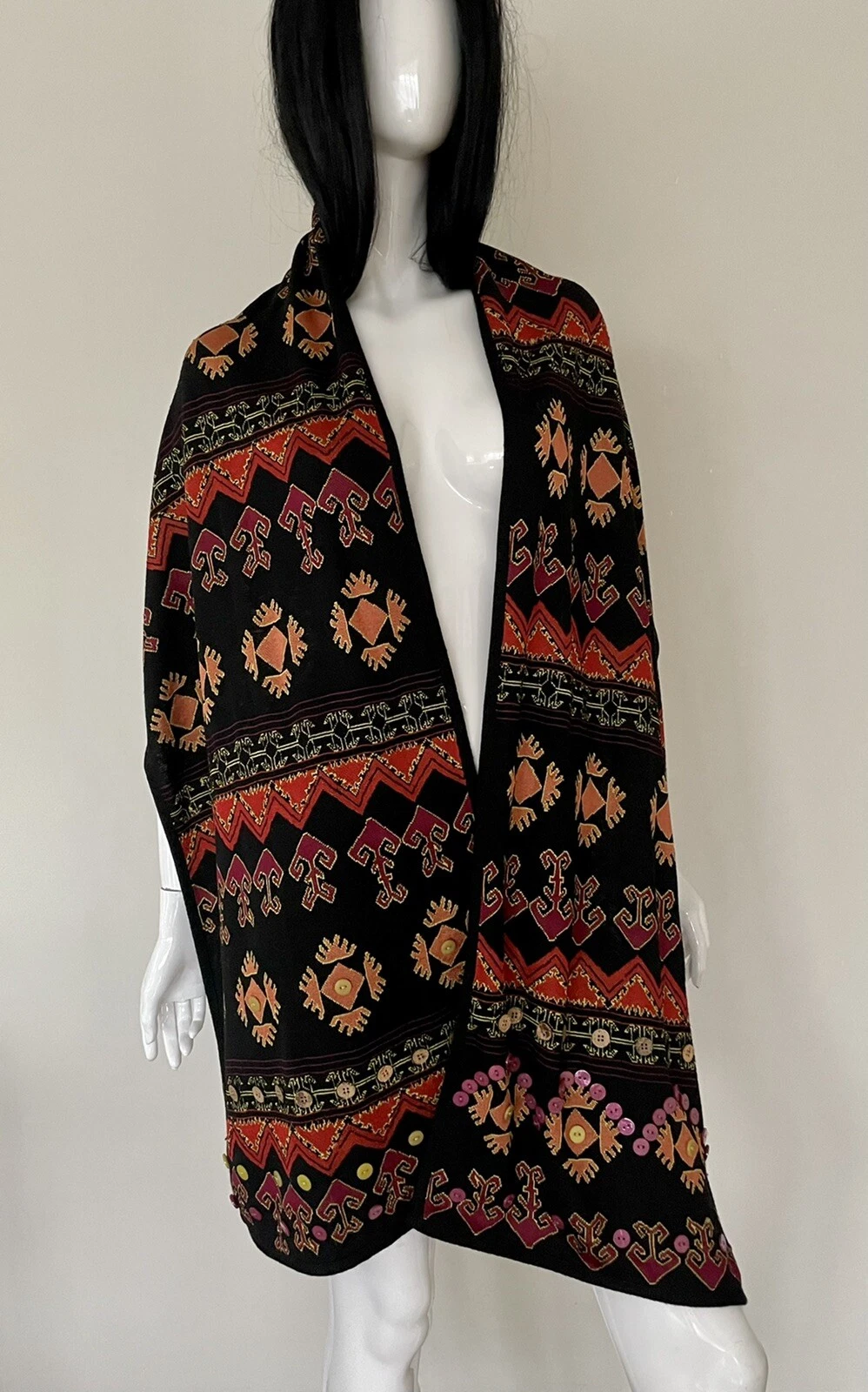 Châle multicolore designer Christian Dior 210 cm x 45 cm 50 % laine 50 % viscose