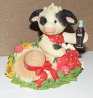 Vintage Mary's Moo Moos "I Cudn't Be Happier" Coca-Cola Cow Figurine Enesco