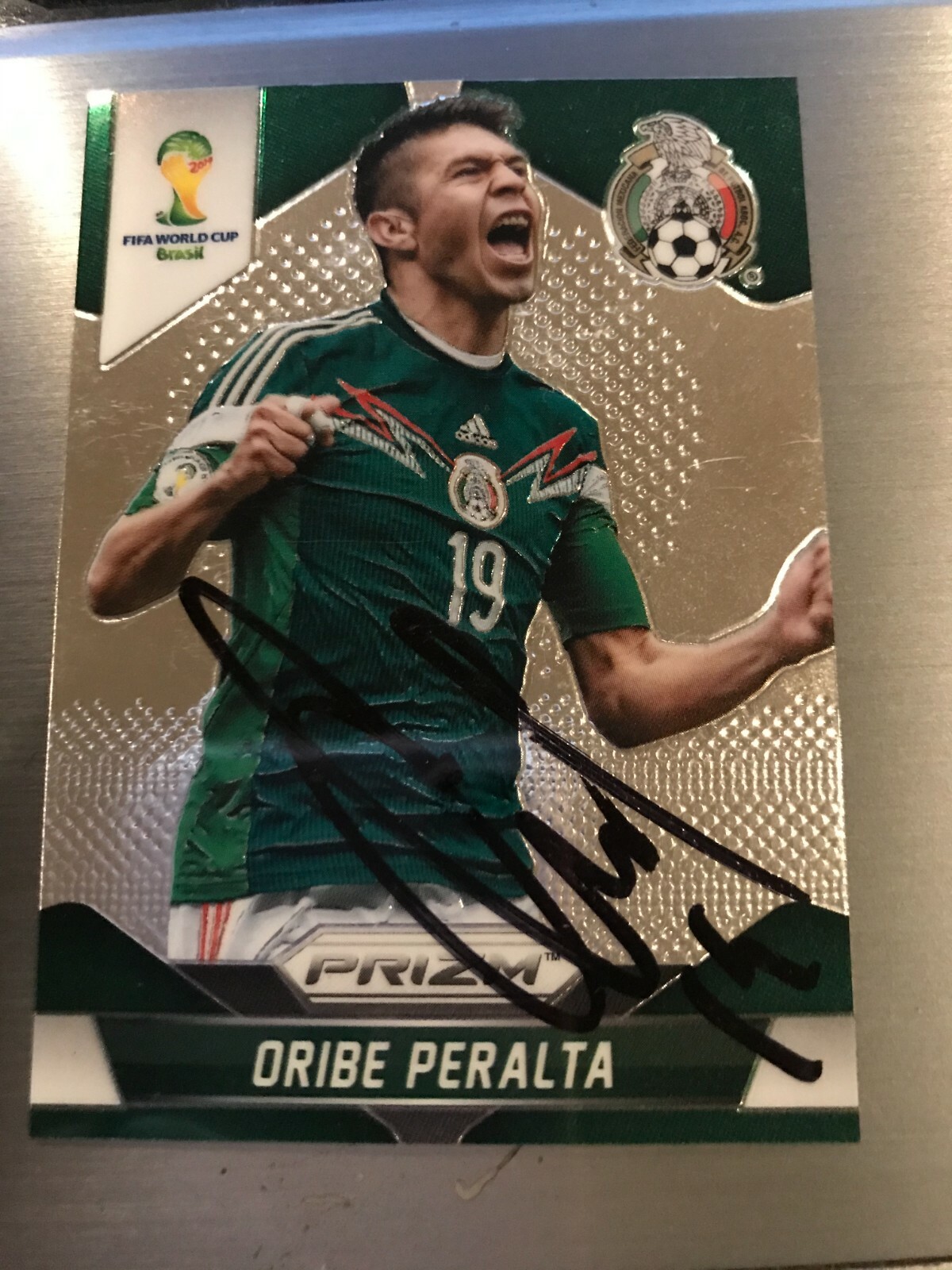 2014 PANINI WORLD CUP PRIZM AUTO ORIBE PERALTA MEXICO AMERICA SANTOS AUTOGRAPH