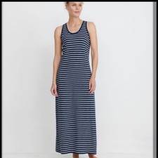 UnTuckit Cozette Navy Blue and White Stripe Tank Maxi Dress XS