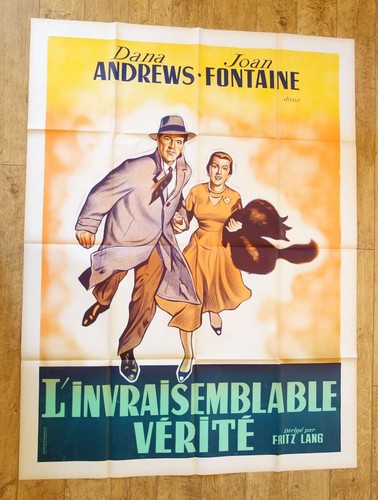 BEYOND A REASONABLE DOUBT Lang original LARGE french movie poster '56 litho