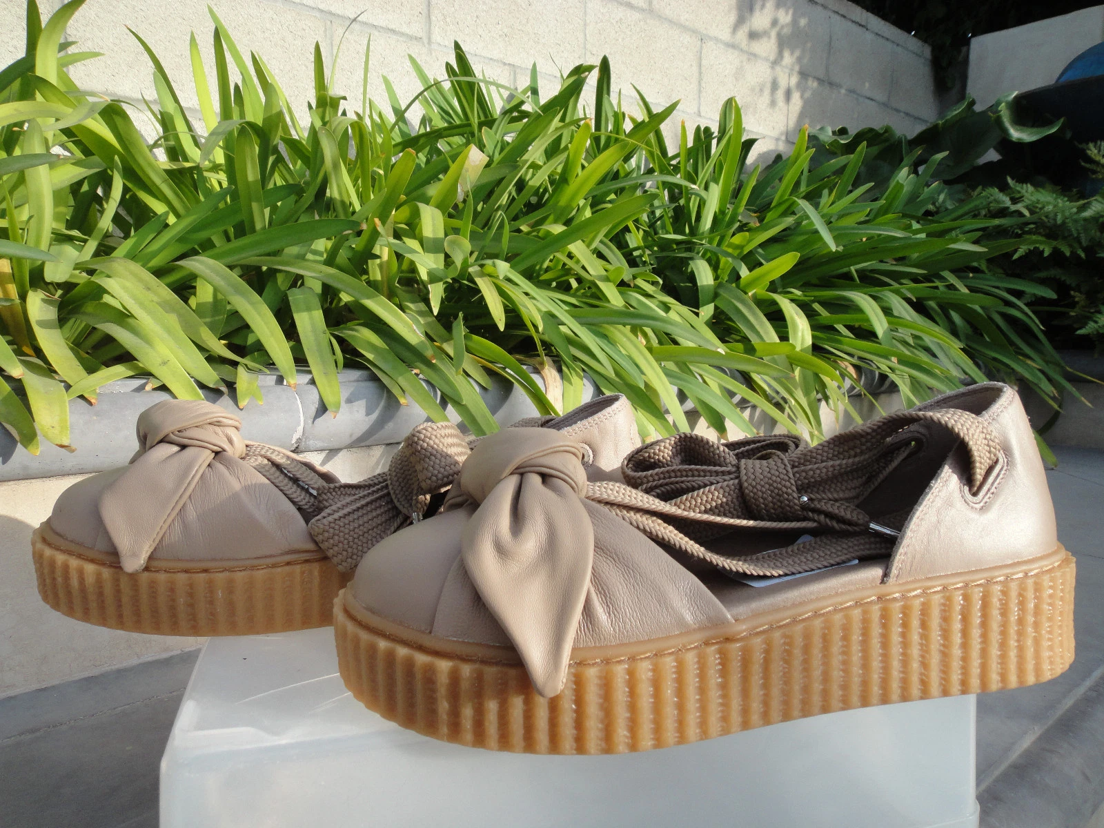 Sandali Fenty Puma di Rihanna BOW CREEPER plateau farina naturale avena taglia scelta