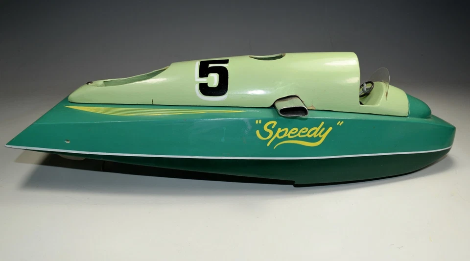 Tether Boat Streamlined Gas Powered Speed Record Japan Hand Made 1950 - Image 2 of 4