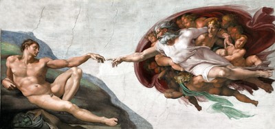 Art Oil painting The creation of Adam with flying angel hand painted On canvas