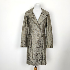 Bnwt Hoss Intropia Women's Long Leaf Patterned Overcoat Jacket - Size Uk 8