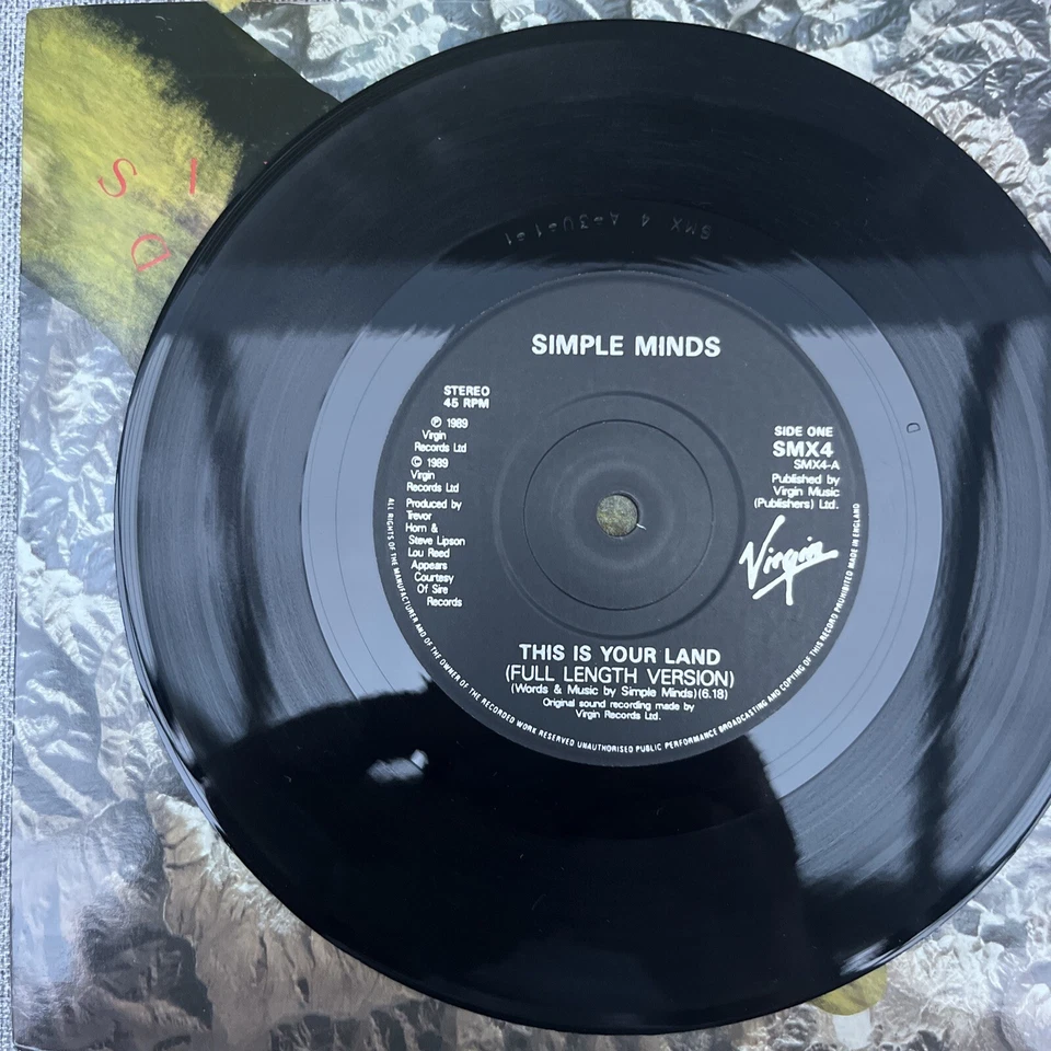 Simple Minds - This Is Your Land - Saturday Girl - Vinyl Record 7" Single - 1989 - Image 2 of 2