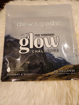 NEW Dew of the Gods The Weekend Glow Challenge 2 Face Lace Spun Sheet Masks